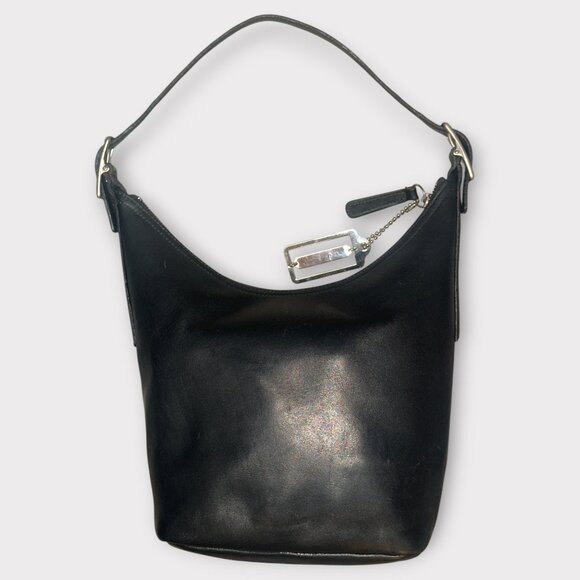 VTG Coach Legacy West Hobo 9823 Black Leather Nickel Shoulder Bucket Bag Y2K USA - Picture 5 of 10